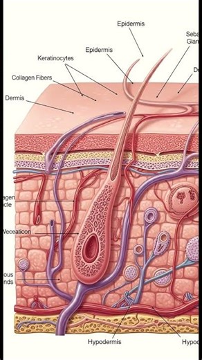 #InternalStructureOfSkin #SkinAnatomy #HumanSkin #Epidermis #Dermis #viral#trend
