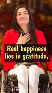 Real happiness doesn’t lie in success, money and fame. It lies within. Real happiness lies in gratitude.💥 Muniba Mazari #Education #MunibaMazari #inspiration #motivational #English | RH Method of Learning English