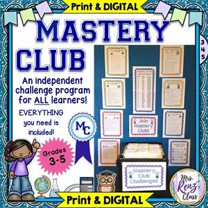 Mastery Club Challenges for Fast Finishers Excellent Early Finisher Activities