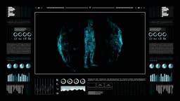 3d human body, futuristic medical scan with infographics animated...