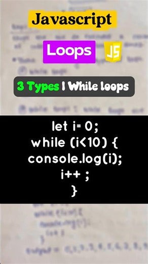 Loops in javascript | Javascript notes #shorts #exam #javascript
