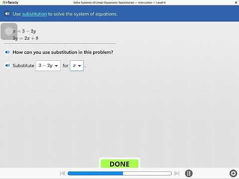 Solve Systems of Linear Equations: Substitution - Level H