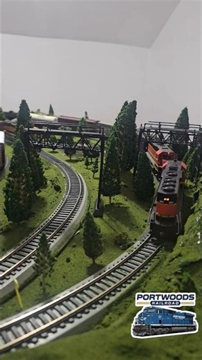 BNSF long hood forward on HO scale train layout.