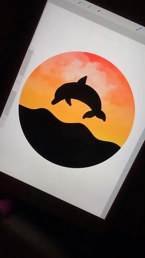the dolphin is not the best but it was 12 in the morning so gimme a break lol #fyp #procreate #procreatetutorial