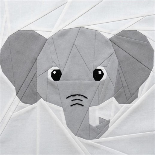 Elephant Quilt Block Pattern – Foundation Paper Piecing PDF - Etsy
