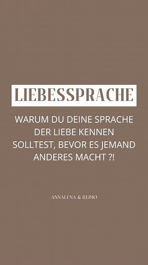 CREATIONSHIP ♡ Annalena & Reimo on Instagram: "Warum du deine Sprache der Liebe 🗨️♥️ kennen solltest, bevor es jemand anderes macht ?! Liebessprachen sind ein richtiger Gamechanger in deiner Liebesbeziehung. Kennst du wirklich deine Liebessprache und auch die deines Partners? Lerne wie du die einzigartigen Ausdrucksweisen der Liebe bei dir und deinem Gegenüber kennen und wertschätzen lernst, anstatt dich in unerfüllten Erwartungen zu verfangen. In 3️⃣ Wochen startet unser grosses Beziehungsprog