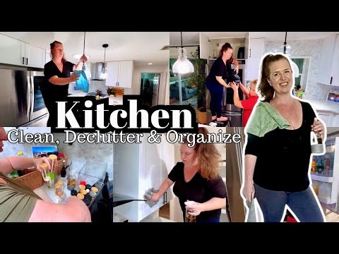 New Kitchen Clean Declutter and Organize / EXTREME Deep cleaning Motivation