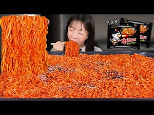Supersize 8 Buldak Spicy Fire Noodles 🍜 MUKBANGㅣSamyang Ramen Eating show
