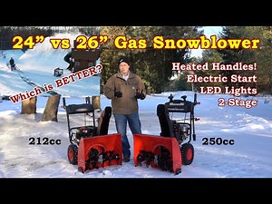 ✅ 24in vs 26in Gas Snowblower Comparison - PowerSmart 212cc and 250cc Briggs Stratton