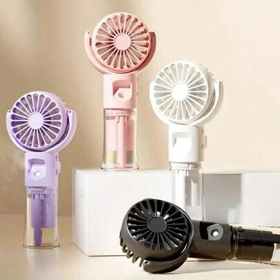 Portable Handheld Mist Fan - USB Rechargeable Mini Humidifier Fan, Suitable For Travel And Outdoor Use, Battery Capacity: 800mAh | SHEIN