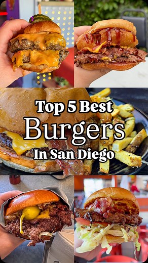San Diego’s Best Restaurants on Instagram: "After eating too many burgers this year, here are my top burgers in all of San Diego county. I’ve separated them by the five regions (north, south, west, east, and central) of San Diego. Let me know if yours made my list! If not, I’ll make sure to continue my search of the best cheese burger in all of San Diego in 2025! #sandiego #sandiegofood #sandiegoburger #cheeseburger"
