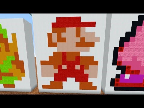 HICE A MARIO CLÁSICO EN MINECRAFT (Super Mario Bros NES) (PIXEL ART)