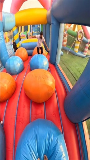 I almost completed Jumbo Jumping Castle challenge.until THIS happened!😭 #JumpingCastle #viralfails