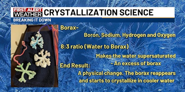 Snowflake Science with borax and water
