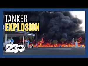 Tanker blows up, killing driver in Fresno, California