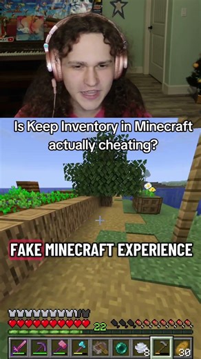 Is Keep Inventory in Minecraft cheating? #supertails #minecraft #shorts
