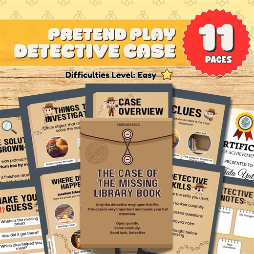 Kids Detective Pretend Play Preschool Printable Mystery Case File Junior Detective Activity Problem Solving Game for Kids - Etsy