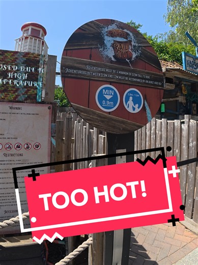 Too hot for the water ride! proper sad times at Chessington #ride #rides #themepark #chessington #heatwave