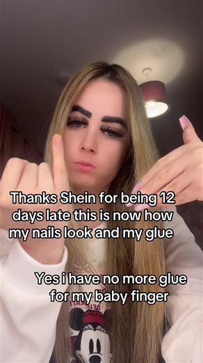 I got every last drop of the nail glue #shein #fyp #2025christmas #relatabl #nailtok