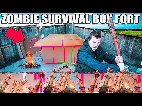 BOX FORT ZOMBIE SURVIVAL BASE!! 📦😱 The Walking Dead Box Fort!