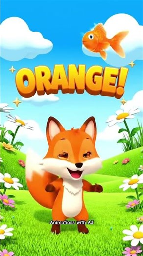 Orange Color for Kids | Orange Fox & Orange Fish | Learn Colors Animation