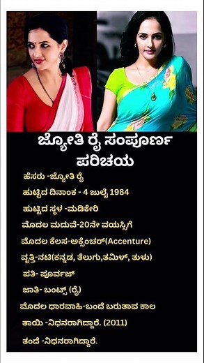 jytothi rai bio #kannadashorts