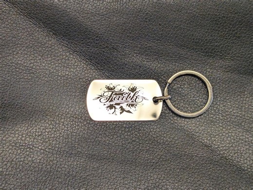 Faith Stainless Steel Keyring - Etsy