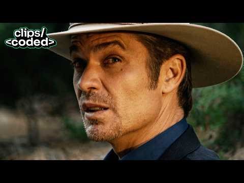 justified (2015) - timothy olyphant and damon herriman car chase