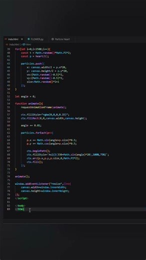 ❤️ Amazing Heart Particle Animation Using HTML, CSS & JavaScript #coding