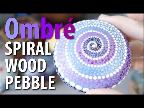 EASY Beginners Dotting Tutorial - Ombre Spiral Wood Pebble