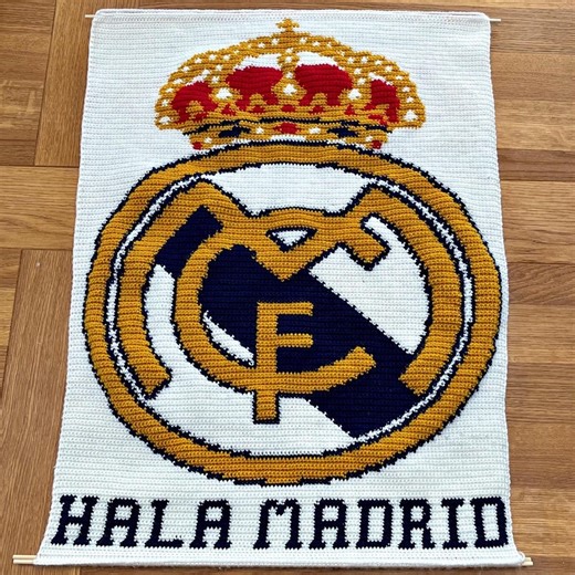 Hala Madrid Real Madrid Crochet Tapestry Pattern (digital Download) - Etsy