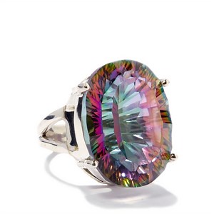 Mystic Quartz Ring in Sterling Silver 22cts