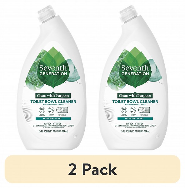 (2 pack) Seventh Generation Toilet Bowl Cleaner without Chlorine Bleach, Fresh Mint Ammonia Free, 24 fl oz​