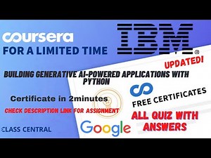Building Generative AI-Powered Applications with Python,All Quiz Answers.#coursera #quizanswers