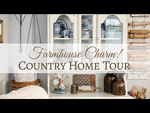 COUNTRY FARMHOUSE HOME TOUR - VINTAGE, PRIMITIVE & COZY DECOR IDEAS - DECORATING WITH ANTIQUES