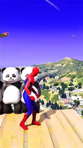 GTA Vice City / Ultimate Bridge Collapse Ragdolls Spider-Man vs Pandas Minions #gtavicecity #shorts