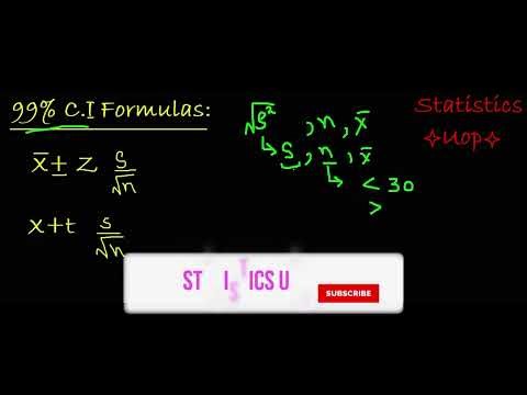 99% Confidence Interval Formula in different situation || Statistics Uop.