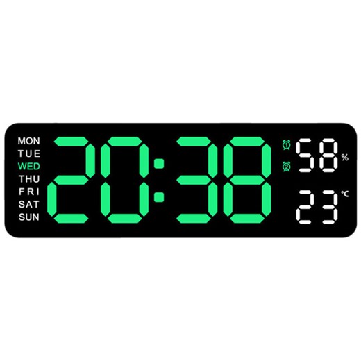 Digital Alarm Clock LED Desk Alarm Clock Temperature/Date USB Charging Electronic Wall Clock Multifunctional for Bedroom | Lazada