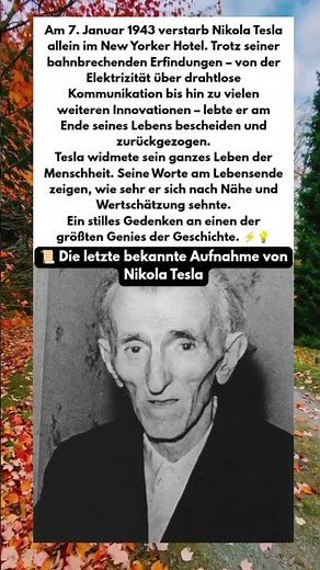 Nikola Tesla – Die letzten Worte eines Genies, das die Welt veränderte #nikolatesla #doku
