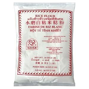52USA Thai Rice Flour 1 Pound, 16 Oz (Pack of 1), Product of THAILAND | Rice Flour for Baking or Cooking, All Natural, White Rice Flour
