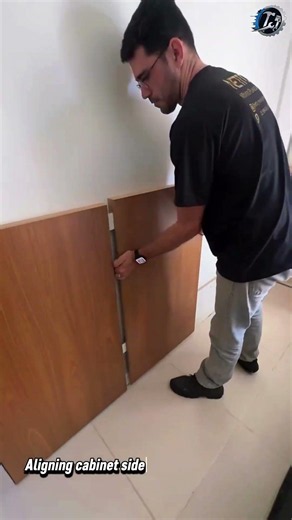 Assembling Custom Wardrobe Panels Inside a Room 🪵🏠 #furniture #carpentry #woodworking