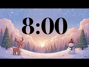 8 Minute Christmas Music Timer 🎄 December Snow, Cute Countdown & Peaceful Carols for Classroom Calm