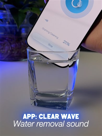 Clear Wave uses sound waves to help clean water from your iPhone speaker 🔊💧 #ClearWave #iPhone #sound #watereject #iPhonetips