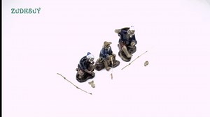 3 PCS Fisherman Statue Fishing Ornament Bonsai Accessory Tree Pot Chinese Clay Man Ceramic Garden Decoration Fish Tank Bonsai Garden Decoration