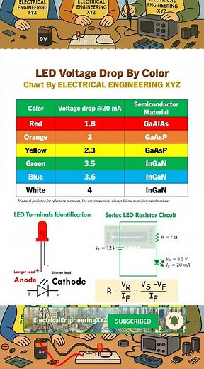 LED Voltage Drop Color Chart
