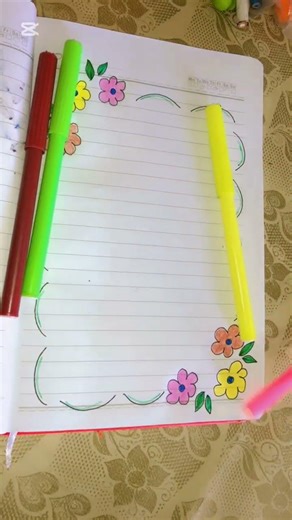 Simple and beautiful border design/ notebook decoration ideas #schoolcraft #shortsvideo