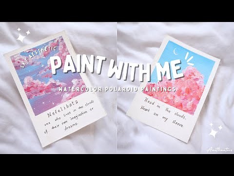 PAINT WITH ME | Aesthetic Sky Polaroids | ACRYLIC PAINTINGS FOR BEGINNERS | Tutorial