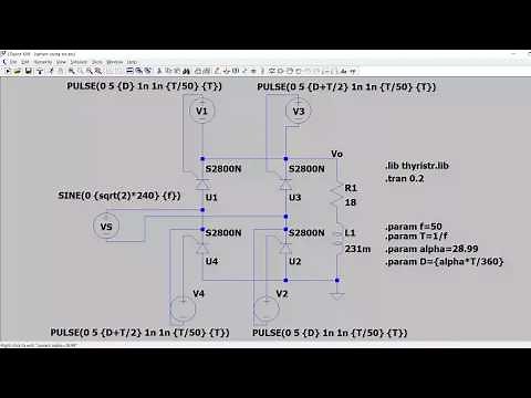Single-Phase Full-Wave Controlled Rectifier (LTspice Tutorial)