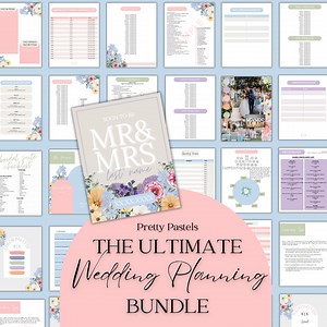 Ultimate Wedding Planning Binder Template | Pastel Theme, Customizable Canva Template, Printable Wedding Planner & Day of Binder, Checklist - Etsy