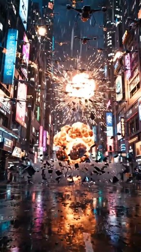 “AI Drones Attack the City in 8K – Futuristic Chaos Short!”